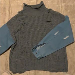 Denim and holly sweater